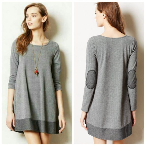 Anthropologie Dresses & Skirts - Puella Savant Herringbone Swing Dress Gray Large